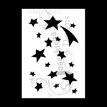 Afbeelding van een stencil vol met sterren en een sterrenhemel, geschikt voor creatieve projecten.