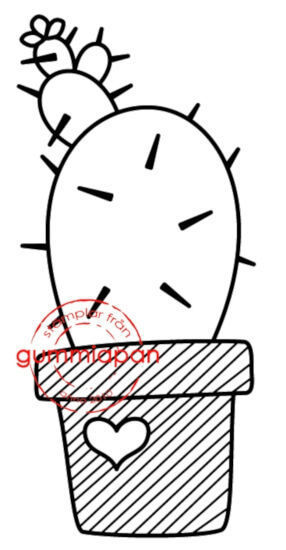 Afbeeldingen van Cactus with a flower - stempel