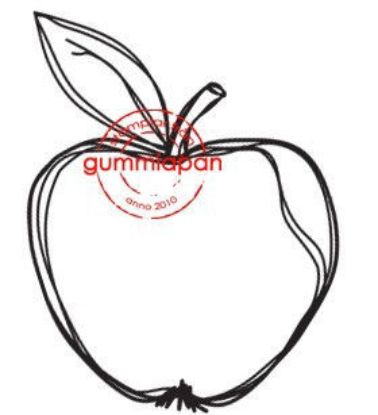 Afbeeldingen van Kleine geschetste appel - stempel (normaal €1,50)