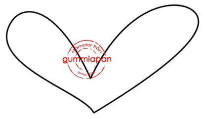 Picture of Groot asymmetrisch hart - stempel (normaal €2,00)