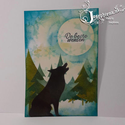 Card: Silhouette Green Wolf