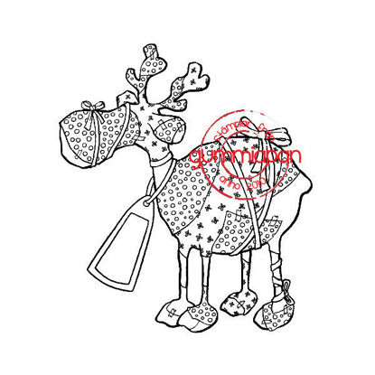 Afbeeldingen van Gift deer -stempel met stans - Gummiapan - (normaal €13,50)