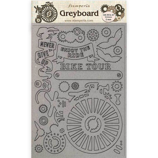 Stamperia Greyboard A4 Voyages Fantastiques Bicycle