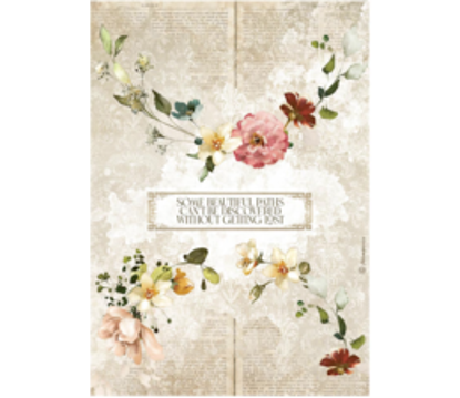 Stamperia Rice Paper A4 Garden of Promises Garlands