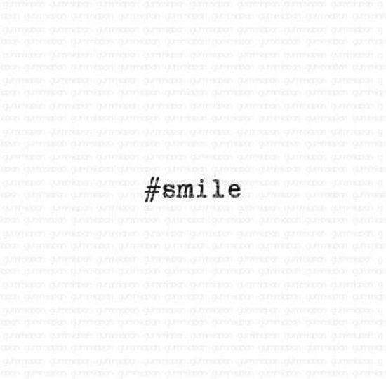 #smile - tekst stempel - Gummiapan