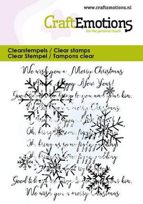 CraftEmotions clearstamps 6x7cm - Tekst en sneeuwvlokken