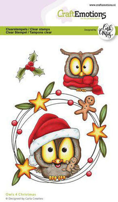 CraftEmotions clearstamps A6 - Owls 4 Christmas Carla Creaties