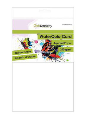 CraftEmotions WaterColorCard - brilliant white 10 fl A5 - 200 gr
