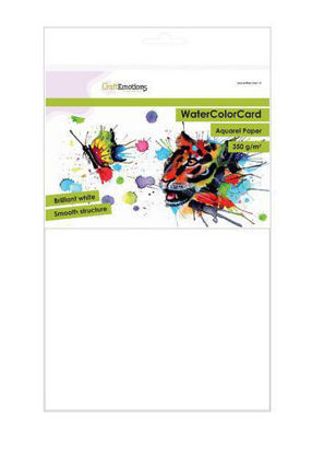 CraftEmotions WaterColorCard - briljant wit 10 vl A4 - 350 gr