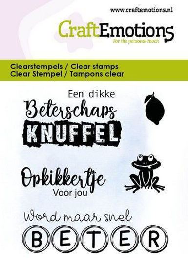 CraftEmotions clearstamps 6x7cm - Beterschapsknuffel Tekst NL