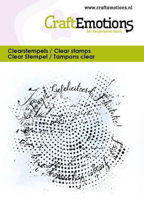CraftEmotions clearstamps 6x7cm - Grunge cirkel Gefeliciteerd NL