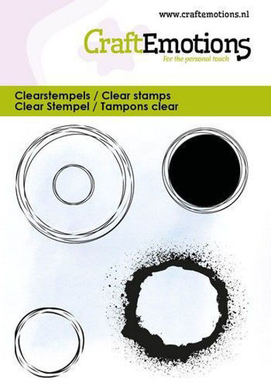 CraftEmotions clearstamps 6x7cm - Grunge cirkels 4 stuks