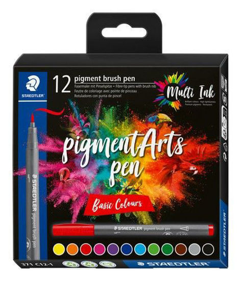 Staedtler Pigment arts -brush -box 12 st - basic colours 371 C12-1