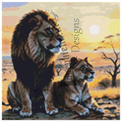 Discover Majesty: Introducing 'Lions' - A Captivating Diamond Painting