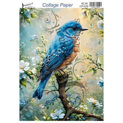 Blauwe vogel #1 - Josephiena's collage paper - CP-029
